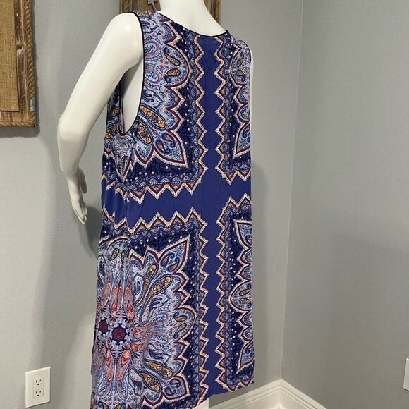 J. Jill Blue and Gold Sleeveless Sundress - Picture 4 of 7